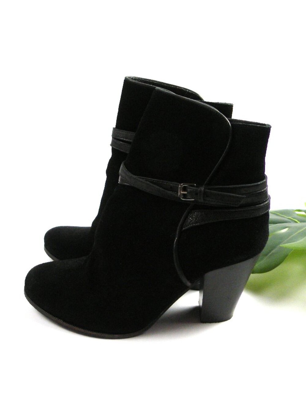 All Saints 100% Leather Double Strap Suede Bootie 40 9